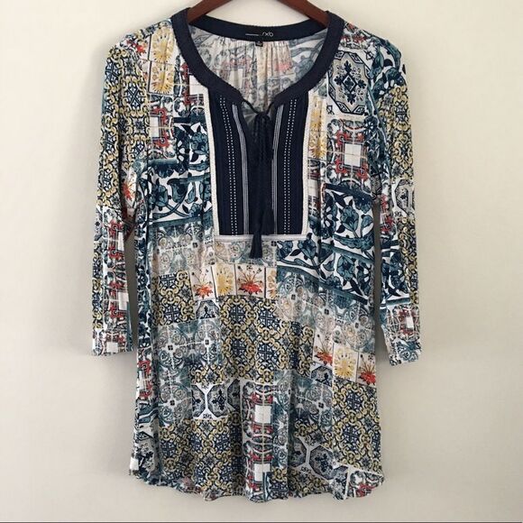 rxb boho mosaic pattern tunic | size medium - Picture 1 of 10